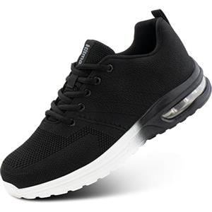 Hitmars Scarpe Ginnastica Uomo Donna Scarpe da Running Corsa Leggere Traspiranti Lacci Sneakers Fitness Sportive Jogging Outdoor Nero EU 46