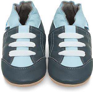 Juicy Bumbles Scarpine Neonato Scarpe Bambino Primi Passi in Morbida Pelle - Deportivas Grigio - 2-3 Anni