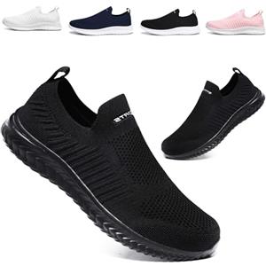 Hanani Scarpe Donna Uomo Running Sneaker Scarpe Ginnastica Corsa Camminata Leggere Traspiranti Casual Sportive Comode Sneakers Nero 36EU