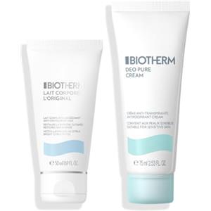 Biotherm Deo Pure Cream + Lait Corporel Body Milk Travel Size, Deodorante in Crema Antitraspirante 24H e Latte Corpo Idratante Anti-Secchezza, 75ml + 50ml