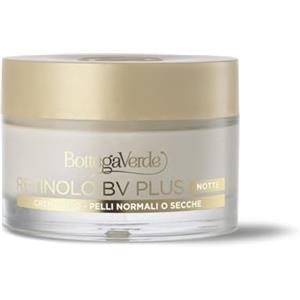 Bottega Verde - Retinolo BV Plus, Crema Viso Notte Antirughe e Antietà, 50 ml, con Pro-Retinolo e Acido Ialuronico, Azione Elasticizzante, Pelli Normali o Secche