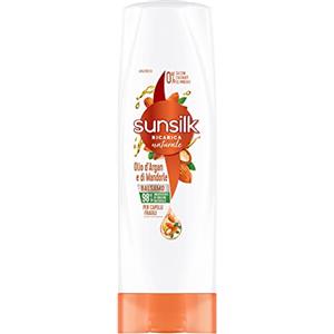 Sunsilk, Balsamo Olio d'Argan e di Mandorle, Balsamo per Capelli Fragili e Sciupati, Formula Nutriente e Rinforzante, con Olio d'Argan e Olio di Mandorle Biologico, Senza Siliconi, 200ml