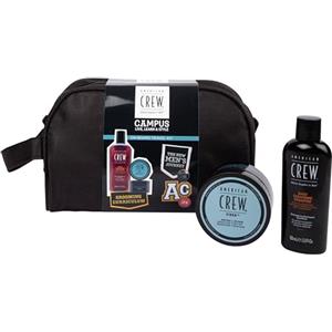 American Crew ON-BOARD TRAVEL KIT, Set Viaggio Cera Capelli & Shampoo, Pochette Regalo + AC Fiber 85 gr + AC Daily Cleansing Shampoo 100 ml