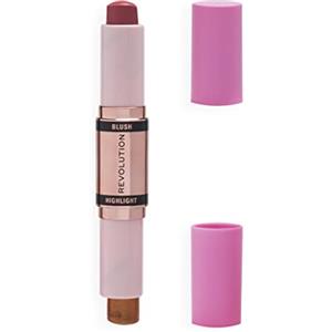 Revolution Beauty London Makeup Revolution, Blush & Highlight Stick, Flushing Pink, Fard e Highlighter per il viso, 4,3g