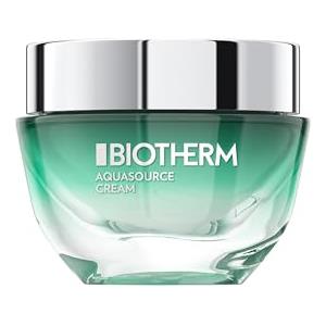 BIOTHERM Aquasource Cream, Per Pelli Normali e Miste, Azione Lenitiva, Idratazione 48H, Arricchita con Life Plankton e Mannosio, Crema Idratante, 50 ml