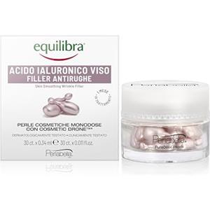 Equilibra, Siero Viso, Filler Antirughe, 30 perle, con Acido Ialuronico Viso con Diversi Pesi Molecolari, Perle Ermetiche, Prive di Acqua e Conservanti