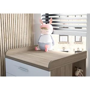 Forte Möbel Forte Winnie-Materassino per fasciatoio, in Legno di Rovere Sonoma, 9 x 9,2 x 65,7 cm, plastica Metallo, 79,9x9,2x65,7