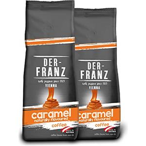 DER-FRANZ caffè, Aromatizzato al caramello, macinato, 2 x 500 g