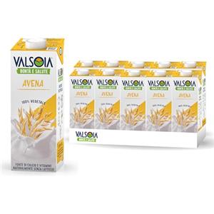 Valsoia - Bevanda Avena Drink, Box da 10 Tetra Brik da 1000 ml, 100% Vegetale, Senza Lattosio, con Calcio e Vitamine, Ideale anche per Vegani e Vegetariani, può Contenere Tracce di Glutine