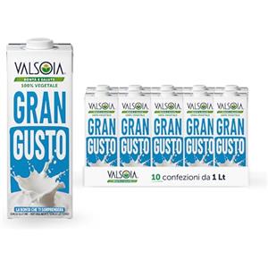 Valsoia - Gran Gusto Latte, Bevanda Vegetale con Anacardo e Mandorla, Box da 10 Tetra Brik da 1000 ml, Senza Soia e Senza Glutine, con Calcio e Vitamine, Ideale anche per Vegani e Vegetariani