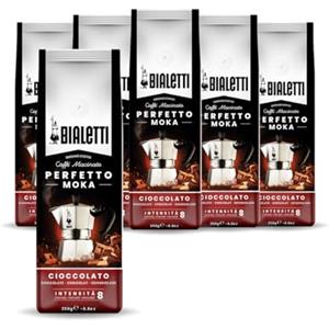 Bialetti Perfetto Moka Caffè Macinato, 1.5 Kg, Gusto Cioccolato - 6 x 250 g