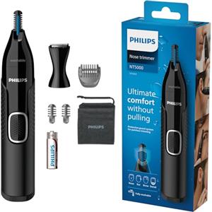 Philips Series NT5650/16 5000, rifinitore a batteria per naso, orecchie e sopracciglia, nero (confezione da 1)