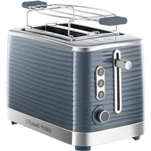 Russell Hobbs Tostapane Grigio - 2 Fette - Struttura lucida Color Grigio; Fessure per toast extra large; 6 livelli di doratura; Funzione di Scongelamento e Riscaldamento; 1050W Inspire 24373-56