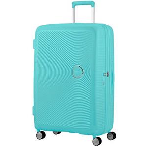 American Tourister Soundbox - Valigia espandibile Spinner L, 77 cm, 97/110 L, Blu (Poolside Blue)