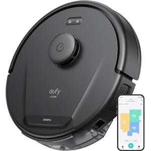 eufy Clean L60 Robot Aspirapolvere, aspirazione ultra potente da 5.000 Pa, navigazione laser iPath, per la pulizia profonda dei pavimenti, ideale per capelli e pavimenti duri