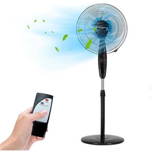 Wintem Ventilatore a Piantana con Telecomando Silenzioso e Potente Pale da 40 cm con Timer 7 ore Oscillante con Altezza e Inclinazione Regolabile