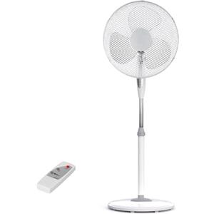 Wintem Ventilatore a Piantana 3 Pale, 3 Velocità con Timer Regolabile e Telecomando, Super Silenzioso, 45W, Bianco