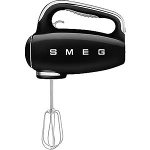 Smeg, Sbattitore Elettrico HMF01BLEU, 9 Livelli di Velocità, Funzione Turbo, Sistema di Avvio Smooth Start, 4 Fruste, 2 Ganci Impastatori e Avvolgicavo in Dotazione, 250W, Nero