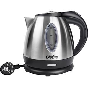 EXTRASTAR Bollitore Elettrico 1,2L 1630W Acciaio Inossidabile,Spegnimento automatico, Base di rotazione a 360°, Protezione Boil-dry, BPA Assente, Design esclusivo bollitore. (Acciaio Inox, 1.2L）