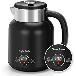 Taylor Swoden Asher - Bollitore elettrico inossidabile, 2200 W, 1,7 L, Bollitore elettrico con temperatura regolabile, mantenimento in caldo di 1 ora, BPA FREE