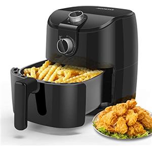 Aigostar Friggitrice ad aria, 4L, Air fryer per uso domestico da 1500W con Circolazione Rapida dell'Aria, Timer da 30 minuti, Temperatura Regolabile, Nero - Aigostar