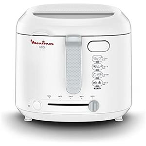 Moulinex AF2031 Friggitrice, Uno, Capacità di 1 Kg per 4 persone, Capacità olio 1,8 L, Bianco