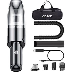 Absob Aspirabriciole Senza Fili Mini portatile Ultralight Aspirapolvere Auto Hoover Potente Aspira Briciole Elettrico senza filo da tavolo Ricaricabile Leggero per Casa Cucina Peli Di Animali