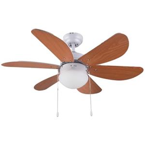 Cecotec EnergySilence Aero 360 Ventilatore da soffitto, 50 W, risparmio energetico, diametro 91 cm, lampada, 6 lame reversibili, 3 velocità, funzione invernale, finitura bianco o legno