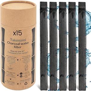 ORINKO - Binchotan Bio 15x | Active Carbon Bamboo Takesumi per la purificazione dell'Acqua + E-Book | Passaggio dell'Acqua in Bottiglia con Il Nostro Carbone Attivo [????????????????????????????????????????????????????????????????