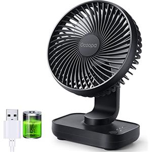 OCOOPA Ventilatore da Tavolo USB con Batteria di 4000mAh Ricaricabile, Mini Ventilatore da Tavolo Portatile di 12cm a 4 Velocità, Silenzioso e con un Potente Flusso d'Aria, Indicatore della Batteria, (Blu)