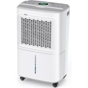 Crecolife Deumidificatore Elettrico a Risparmio Energetico, 12 L/24 H, 190 W, per 20 m² con Display Digitale e Pannello di Controllo Touch, 3 Modalità di Deumidificazione, 2 opzioni di