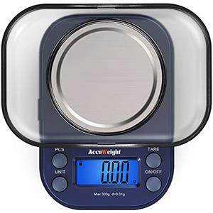 ACCUWEIGHT 255 Mini Bilancia di Precisione Digitale per Cucina Gioielli Oro Bilancia Tascabile Elettronica 300g/0,01g con Tara Alimenti Pesa Bilance