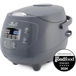 Yum Asia Panda Mini Cuociriso con Ciotola in Ceramica Ninja e Advanced Fuzzy Logic (3,5 tazze, 0,63 litri) 4 Funzioni di Cottura del Riso, 4 Funzioni Multicooker, Display LED, 220-240V