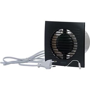 LIRAST Ø 100mm Ventilatore da Bagno Antracite con Cavo - Aspiratore Aria in Plastica - Ventola per Bagno Cucina WC