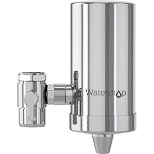 Waterdrop WD-FC-06 Rubinetto in Acciaio Inossidabile, Sistema di Filtraggio dell'acqua a Blocchi di Carbone, Rimuove il Cloro, i Metalli Pesanti e il Cattivo Gusto (1 Filtro Incluso)