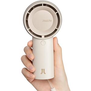 JISULIFE Ventilatore Turbo Portatile [Massimo 16H] Mini Ventilatore Portatile, Ventilatore Personale Ricaricabile USB 4000mAh, Piccolo Ventilatore Tascabile a Batteria con 5 velocità - Marrone