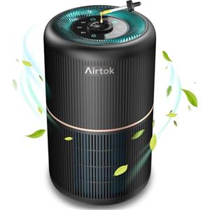 AIRTOK Purificatore Aria, Purificatore d'Aria con Spugna Aromatica, Air Purifier H13 HEPA rimuove il 99,97% di polvere, polline e odori di animali domestici| Luce notturna | 3 livelli di velocità