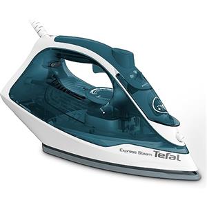 Tefal Express Steam, ferro da stiro a vapore, sistema anticalcare, 2400 Watt, funzione di arresto antigoccia, breve tempo di riscaldamento, ottimo risultato di stiratura, potente colpo di vapore da