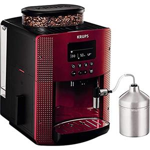 Krups EA8165 Essential Macchina Per Caffè Automatica, Display Lcd, 3 Temperature, Beccuccio Per Vapore, Rosso, ‎245 x 330 x 365 cm, 9.1 Kg