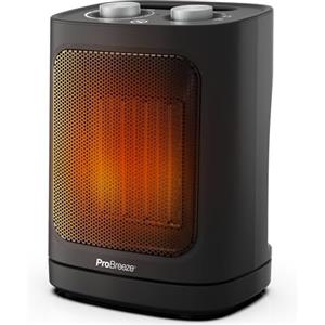 Pro Breeze Mini Termoventilatore Ceramico da 1800 W - Oscillazione Automatica, 2 Impostazioni di Calore e Modalità Solo Ventola, Nero