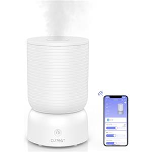 CLEVAST Umidificatore Ambiente, umidificatore a ultrasuoni 3L silenzioso con diffusore di oli essenziali, controllo dell'umidità, umidificatore d'aria Wi-Fi per casa, 24H di Durata