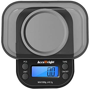 ACCUWEIGHT 255 Mini Bilancia di Precisione Digitale per Gioielli Bilance Alimenti Elettronica con Tara 1000g/0,1g per Pesa Cucina