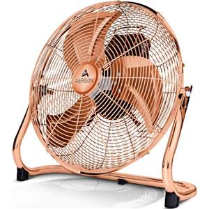 TRESKO AERSON Ventilatore da pavimento 30 cm, con 3 livelli di potenza, ventilatore oscillante 45W, alto flusso d'aria, struttura robusta in metallo, angolo di inclinazione ca. 110 gradi