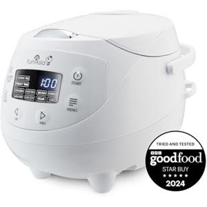 Yum Asia Panda Mini Cuociriso con Ciotola in Ceramica Ninja e Advanced Fuzzy Logic (3,5 tazze, 0,63 litri) 4 Funzioni di Cottura del Riso, 4 Funzioni Multicooker, Display LED, 220-240V