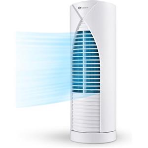 PureMate P​ureMate Ventilatore a Torre da Tavolo da 33 cm con 3 Velocità della Ventola, Design Compatto Portatile, Oscillazione 70° e Tecnologia di Raffreddamento Silenziosa