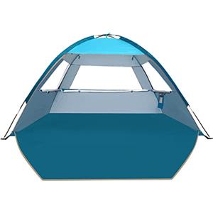 COMMOUDS Tenda da Mare Spiaggia Per 6-7 Persone, Tenda da Spiaggia Portatile UPF 50+, Leggera, Facile da Montare e da Trasportare, Parasole Spiaggia Tenda da Campeggio per Spiaggia, Pesca, Esterno