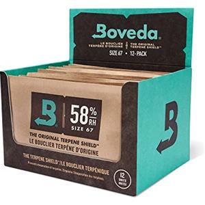 Boveda per conservazione rimedi erbacei | regolatore di umidità a 2 vie UR 58% | Formato 67 per proteggere fino a 450 grammi di inflorescenze | Previene la perdita di terpeni | 12 pezzi