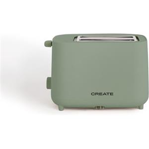 CREATE/TOAST STUDIO/Tostapane Verde Salvia / 6 livelli di potenza, vassoio raccogli briciole, termostato, scongela, riscalda, sistema di sicurezza, 750W