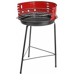 BAKAJI Barbecue a Carbone Carbonella BBQ Grill in Metallo con Paravento Griglia Rotonda Diametro 33 cm