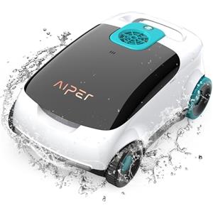 AIPER Scuba L1 Robot piscina senza fili, Sistema trimotore, Doppia filtro, Avvio con un clic, Parcheggio automatico, Adatto a piscine fino a 100mq Bianco